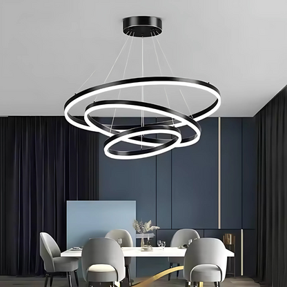 LED závěsný lustr PAGANO 95W, studené/teplé/neutrální světlo, černý, nastavitelná výška Moderní lustry Výchozí název Alessandro Design