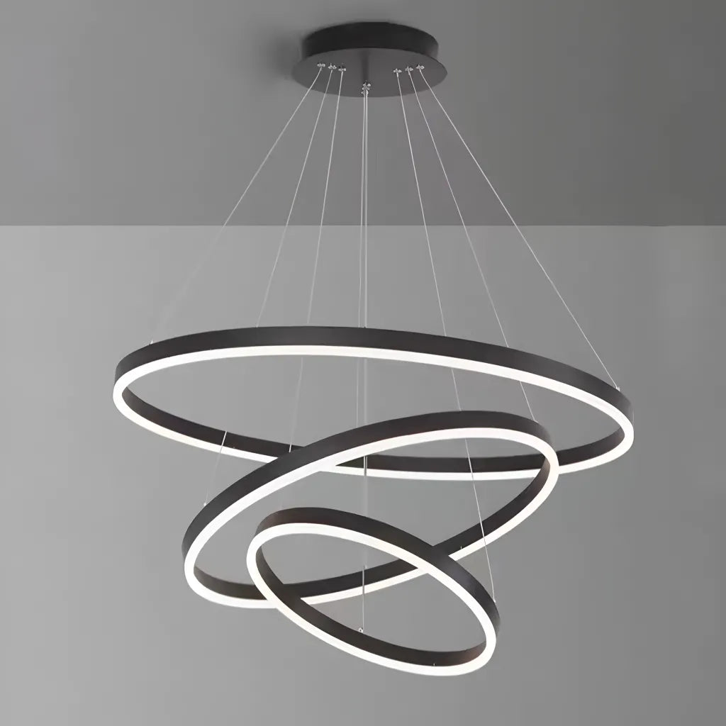 LED závěsný lustr PAGANO 95W, studené/teplé/neutrální světlo, černý, nastavitelná výška Moderní lustry Výchozí název Alessandro Design