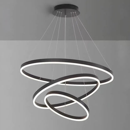 LED závěsný lustr PAGANO 95W, studené/teplé/neutrální světlo, černý, nastavitelná výška Moderní lustry Výchozí název Alessandro Design
