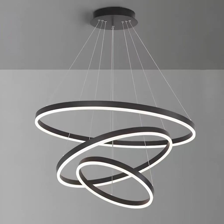 LED závěsný lustr PAGANO 95W, studené/teplé/neutrální světlo, černý, nastavitelná výška Moderní lustry Výchozí název Alessandro Design