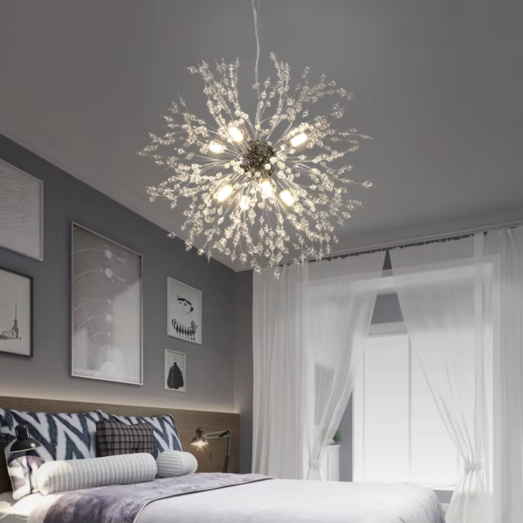 Schönbrunn křišťálový lustr, 9x G9, průměr 50 cm, lesklý chrom, nastavitelná výška Moderní lustry Výchozí název Alessandro Design