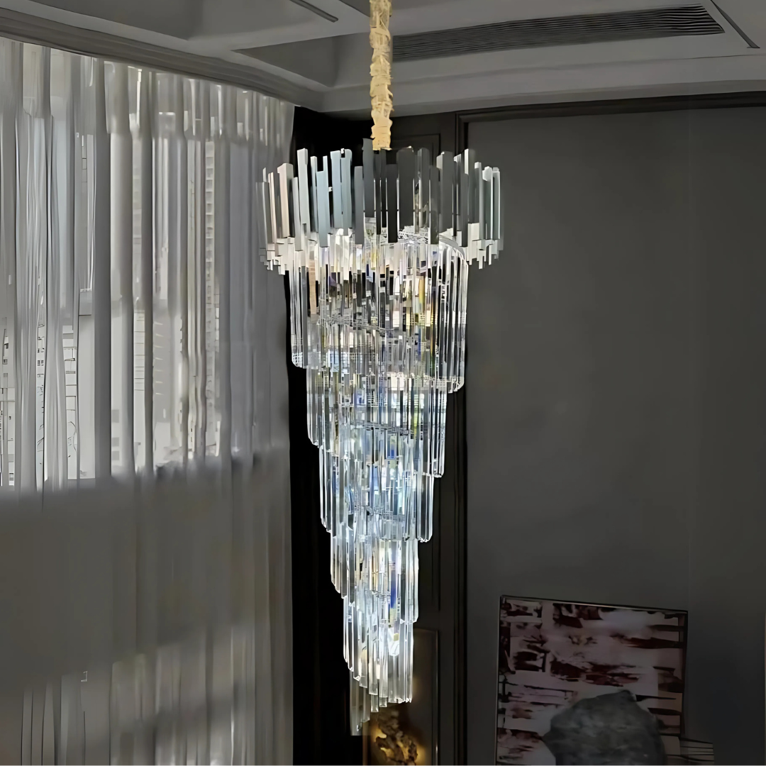 Křišťálový svícen BLOIS Ascendere E14, průměr 60 cm, stříbrný, Nastavitelná výška Křišťálový svícen Výchozí název Alessandro Design