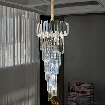 Křišťálový svícen BLOIS Ascendere E14, průměr 60 cm, stříbrný, Nastavitelná výška Křišťálový svícen Výchozí název Alessandro Design
