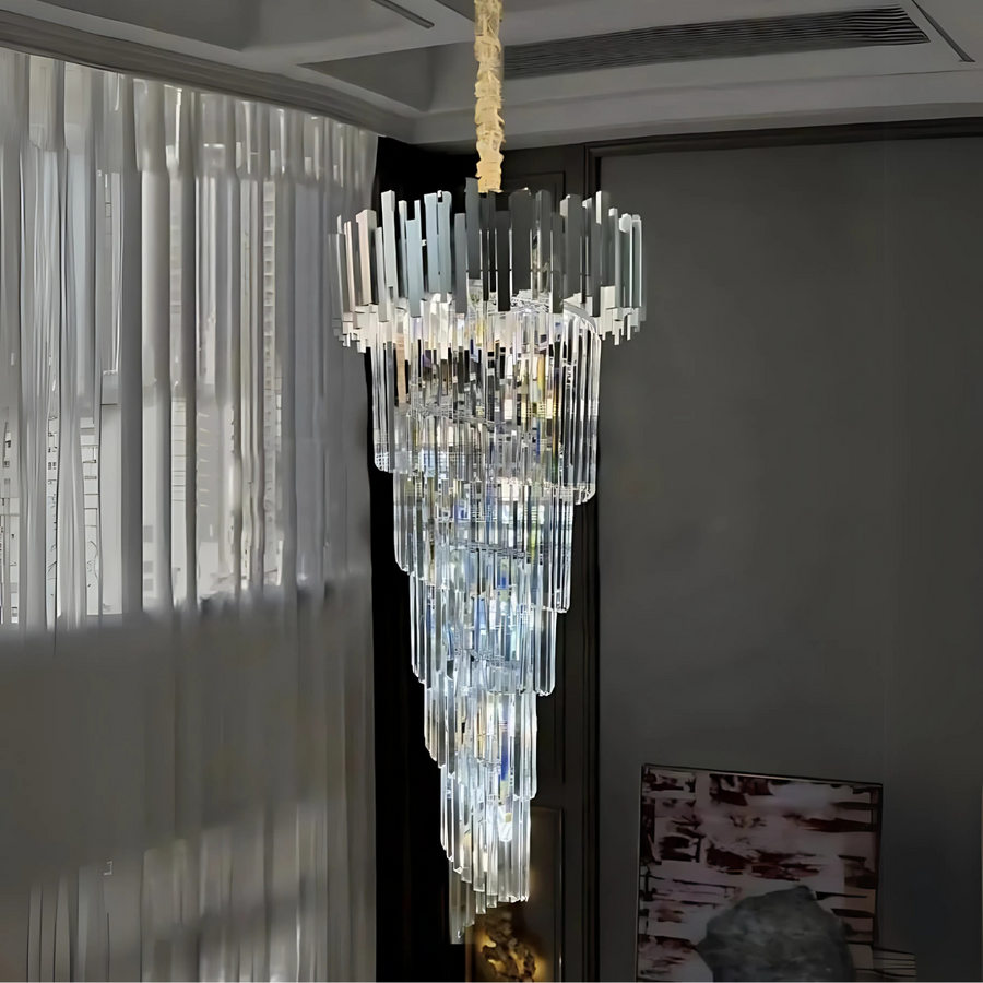 Křišťálový svícen BLOIS Ascendere E14, průměr 60 cm, stříbrný, Nastavitelná výška Křišťálový svícen Výchozí název Alessandro Design