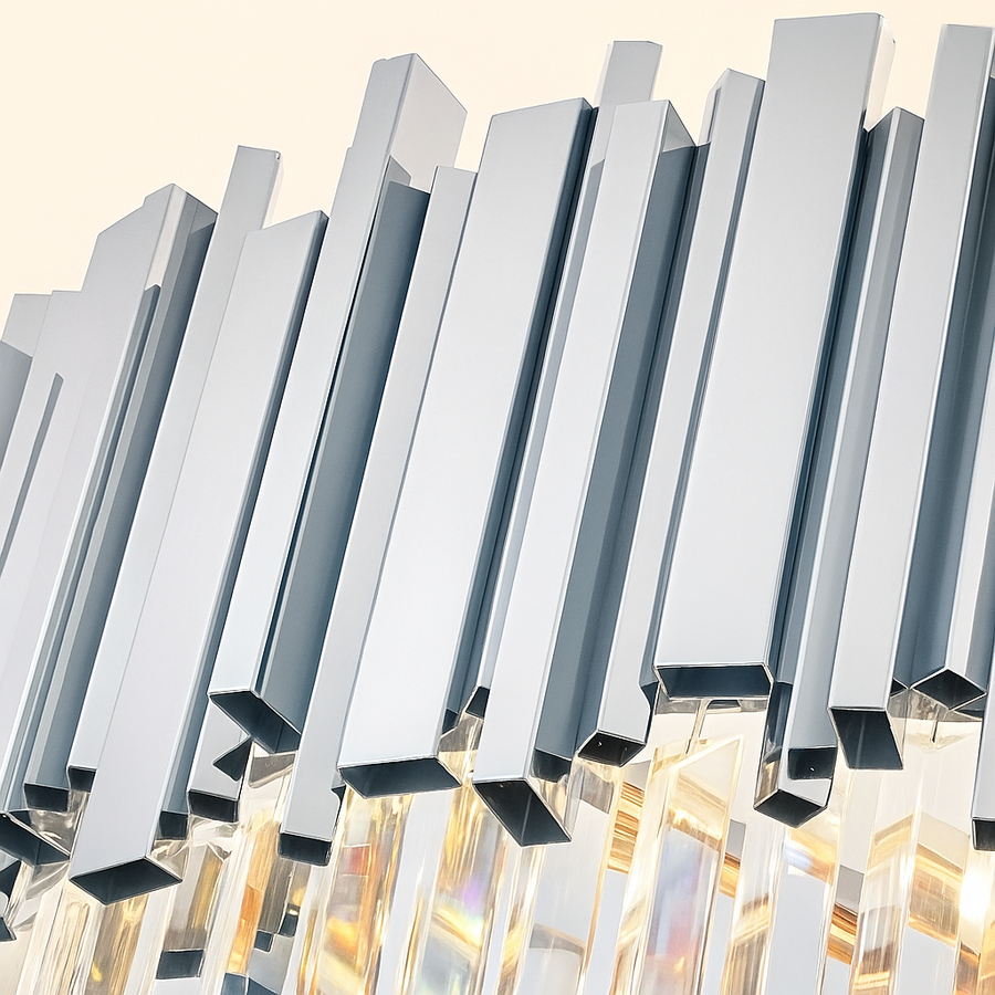 Křišťálový svícen BLOIS Ascendere E14, průměr 60 cm, stříbrný, Nastavitelná výška Křišťálový svícen Výchozí název Alessandro Design