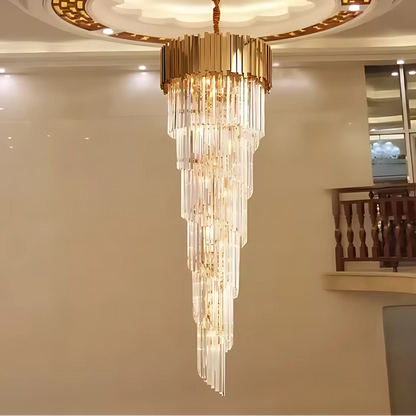 Křišťálový lustr BLOIS Ascender E14, průměr 60 cm, zlatý, nastavitelná výška Křišťálové lustry Výchozí název Alessandro Design