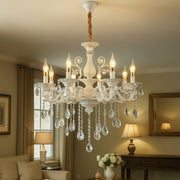 Křišťálový lustr SANSSOUCI Magno, 8xE14, Průměr 68cm, Bílý Klasické lustry Výchozí název Alessandro Design