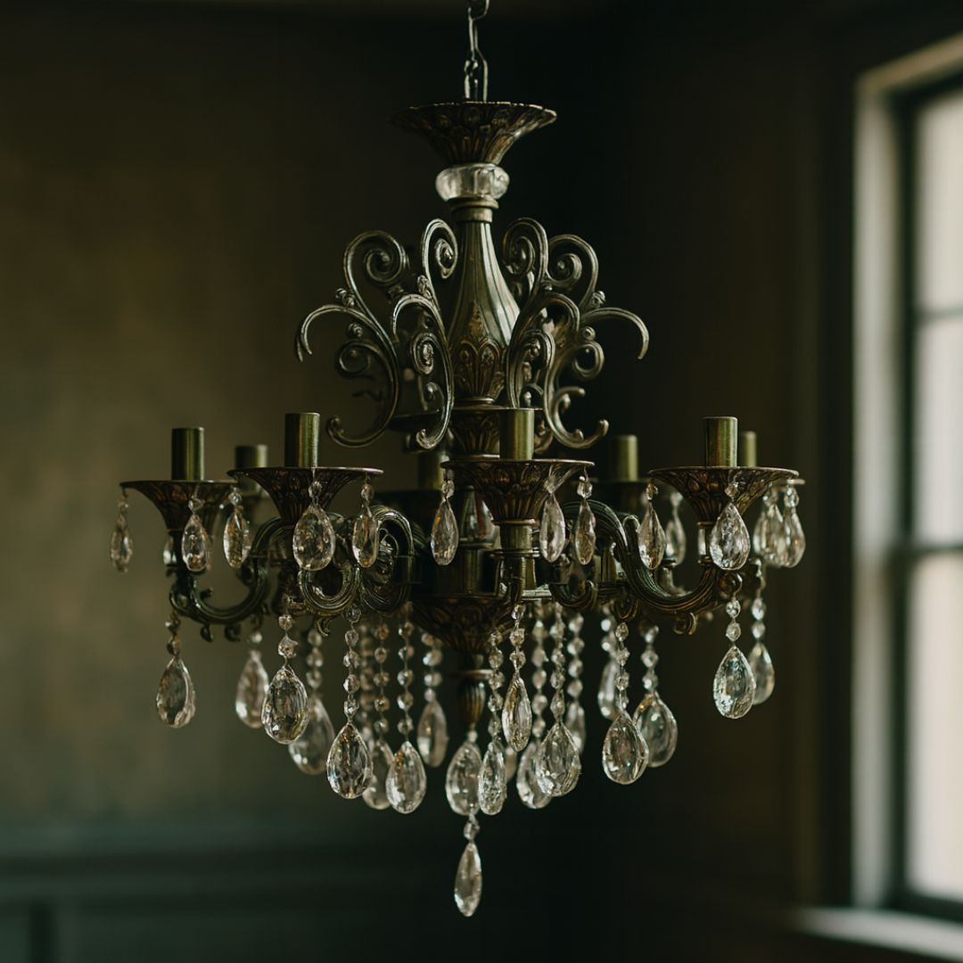 SANSSOUCI Magno křišťálový lustr, 8xE14, průměr 65cm, starožitné mosazné klasické lustry Výchozí název Alessandro Design