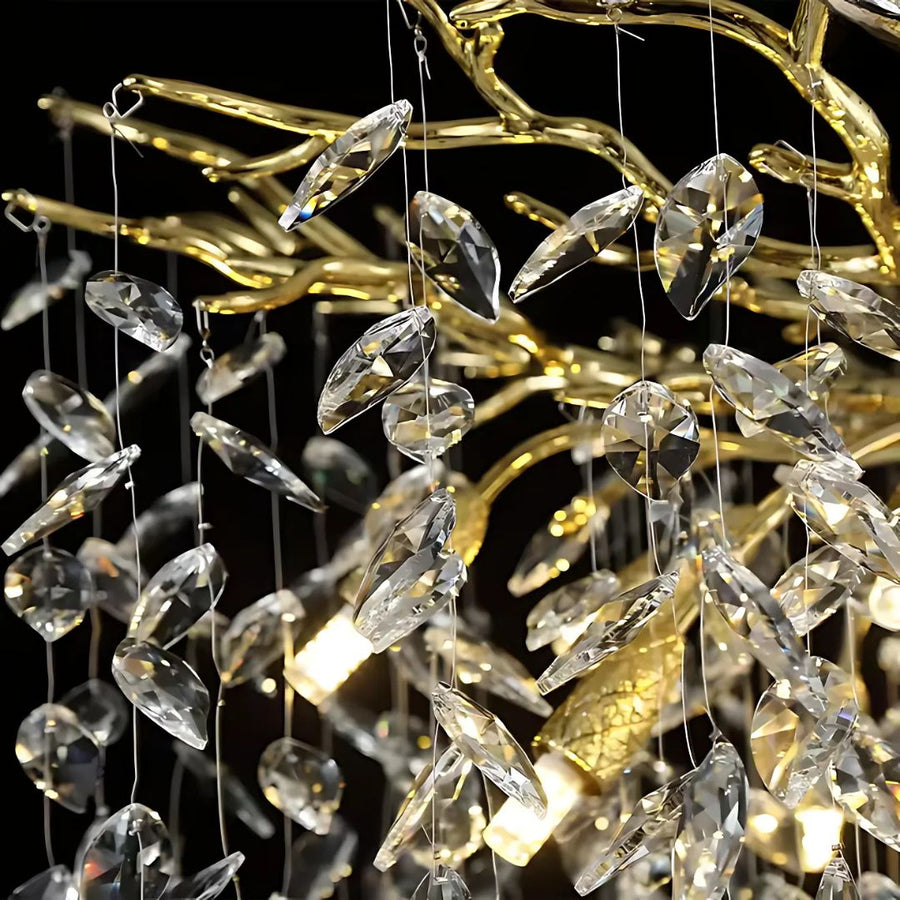 Křišťálový lustr WALTZ Rhapsody, 9x G9, zlatý, 80 cm, Nastavitelná výška Křišťálové lustry Výchozí název Alessandro Design