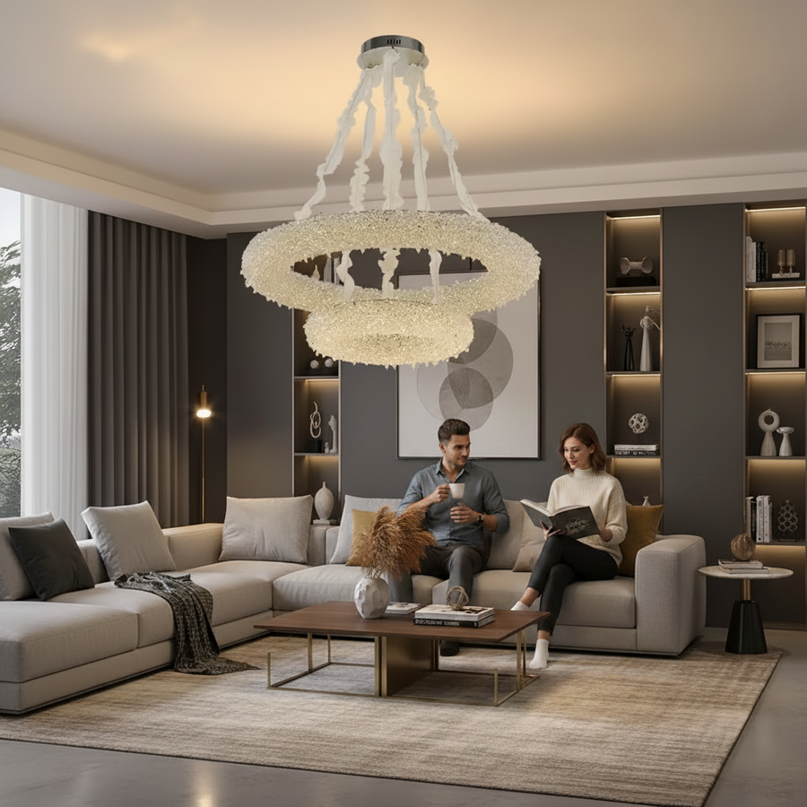 Křišťálový lustr s dálkovým ovládáním, PRAHA Imperio, 78W, průměr 71cm, studené/teplé/neutrální světlo, zlatá, nastavitelná výška LED lustr s dálkovým ovládáním Výchozí název Alessandro Design