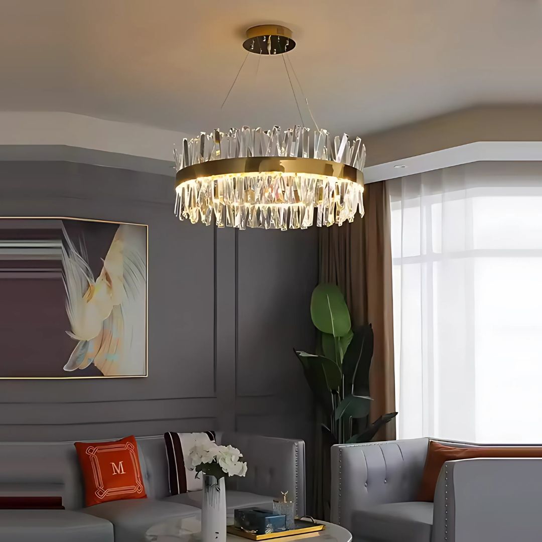 CASERTA Regalis LED lustr s dálkovým ovládáním, 95W, stmívatelný, průměr 80cm, zlaté LED lustry s dálkovým ovládáním Výchozí název Alessandro Design