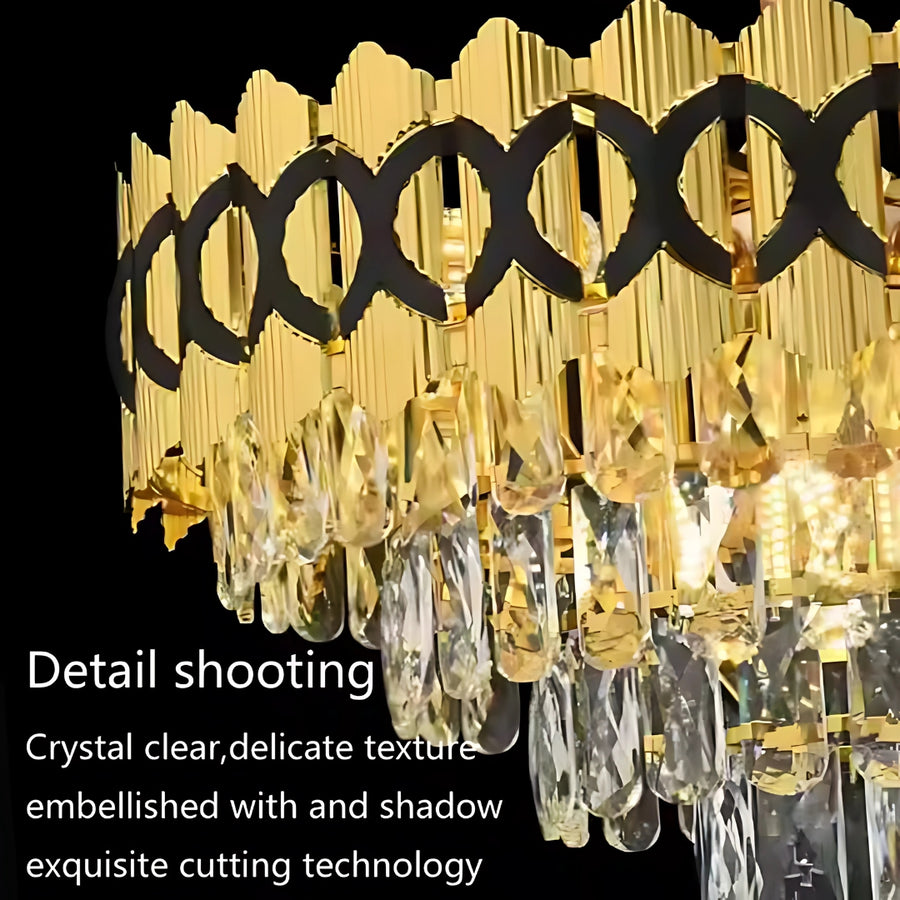 Křišťálový lustr PIERREFONDS Eleganza 8x E14, průměr 48,5 cm, lesklé zlato, nastavitelná výška Křišťálové lustry Výchozí název Alessandro Design