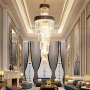 Candelabru Cristal CC900/700X2200, 34xE14, Diametru 70cm, Inaltime 220cm, Auriu Lucios si Negru, Inaltime Reglabila, Design Elegant Candelabre Cristal Default Title Alessandro Design