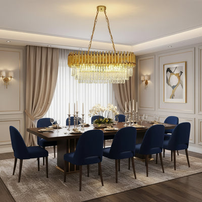 Křišťálový lustr VERSAILLES Regalis 10xE14, Průměr 80cm, Zlatý, Nastavitelná výška