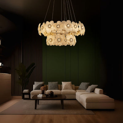 Cadenza Largo Crystal Lustr, Průměr 76cm, 132W, 3000K4000K6000K, Nastavitelná výška, Zlatá