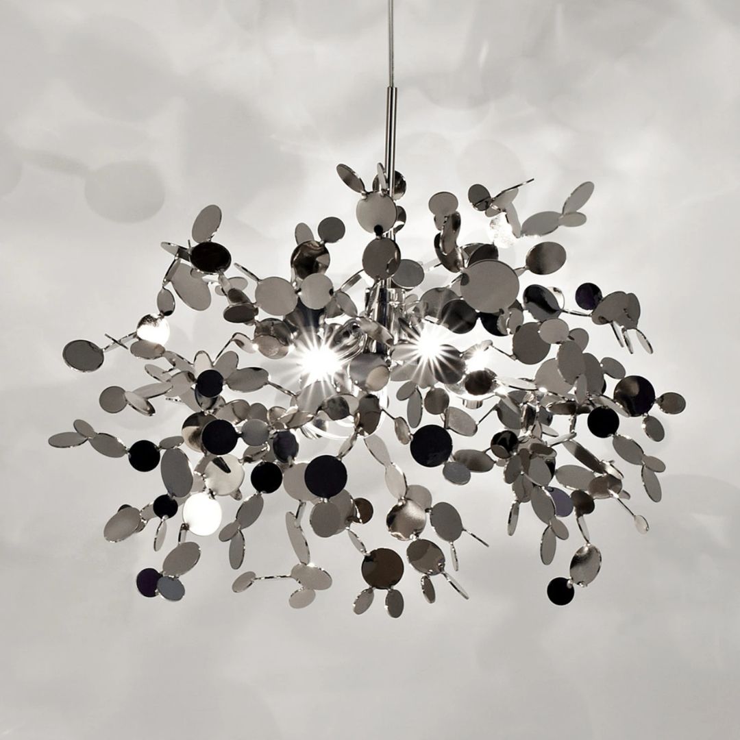 Moderní svícen, CAPRICIO Allegro, 2xE14, průměr 40 cm, lesklý chrom, nastavitelná výška Moderní svícen Výchozí název Alessandro Design