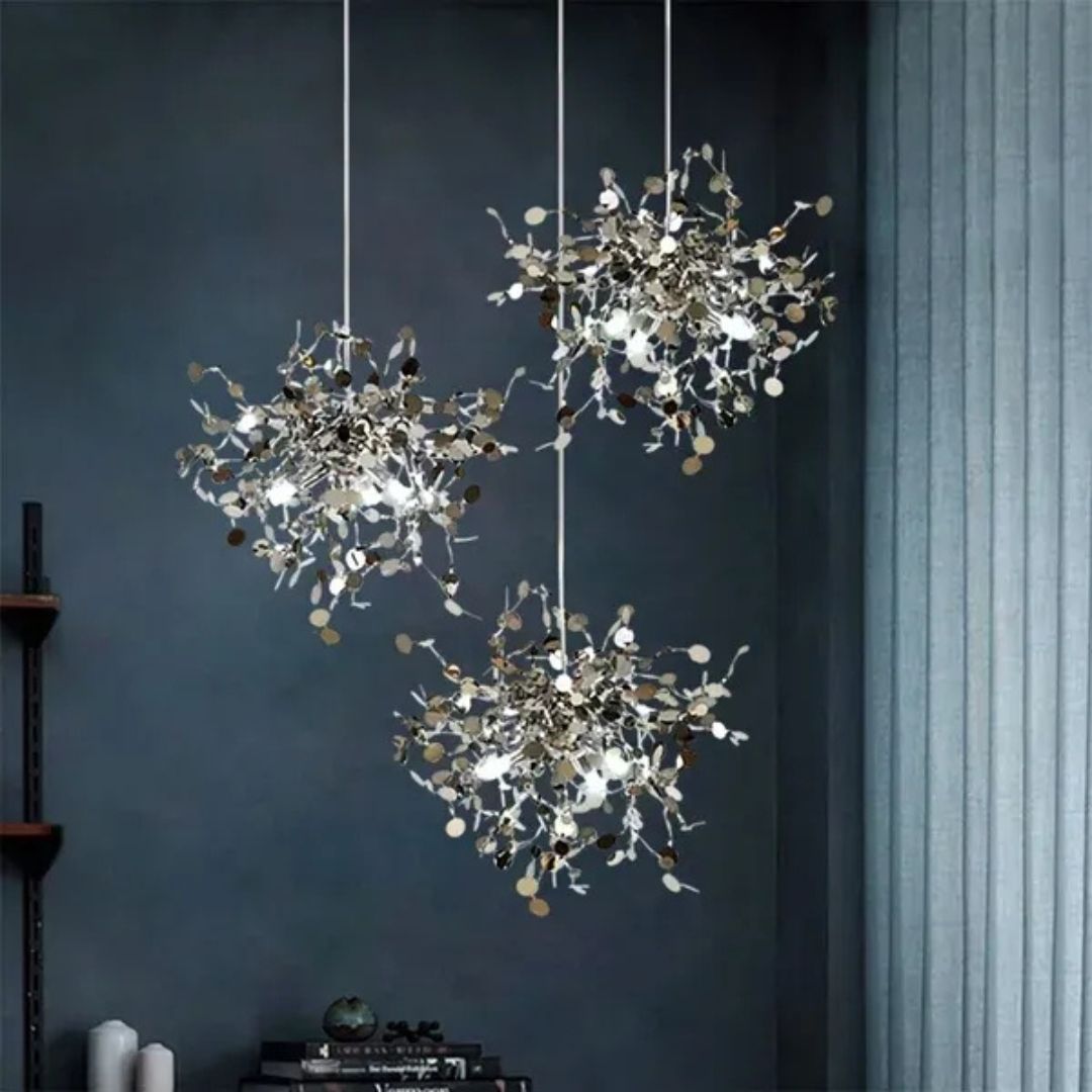 Moderní svícen, CAPRICIO Allegro, 2xE14, průměr 40 cm, lesklý chrom, nastavitelná výška Moderní svícen Výchozí název Alessandro Design