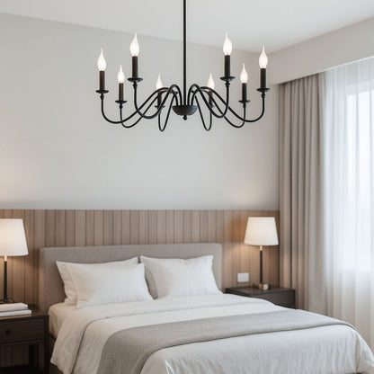 Lustra Metalic AVANT, 92cm, tip Pendul cu brate, Rotunda, 8xE14, Negru Lustre Industrial Default Title Alessandro Design