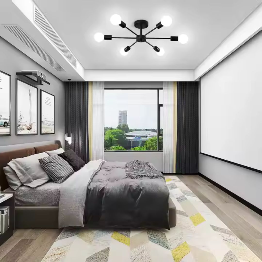 Lustr Mikkos 6XE27, průměr 49cm, Černá Moderní Lustry Výchozí název Alessandro Design