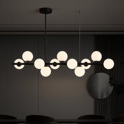 Moderní lustr LOFT Pavilion, 11x G9, černý, kov, výškově nastavitelné moderní lustry Výchozí název Alessandro Design