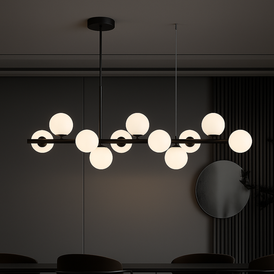 Moderní lustr LOFT Pavilion, 11x G9, černý, kov, výškově nastavitelné moderní lustry Výchozí název Alessandro Design
