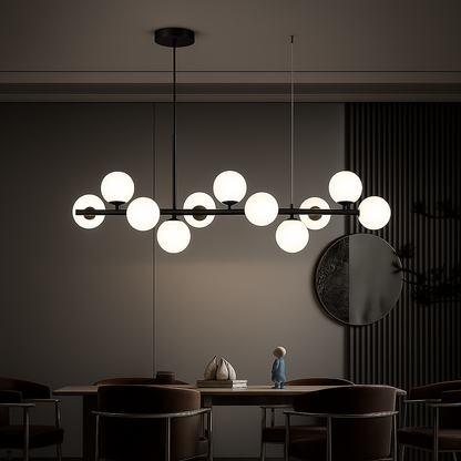 Moderní lustr LOFT Pavilion, 11x G9, černý, kov, výškově nastavitelné moderní lustry Výchozí název Alessandro Design