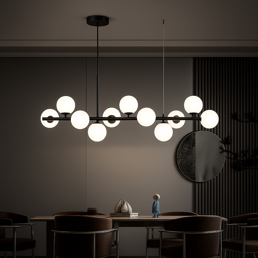 Moderní lustr LOFT Pavilion, 11x G9, černý, kov, výškově nastavitelné moderní lustry Výchozí název Alessandro Design