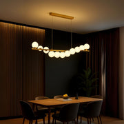 Halový lustr LOFT, 11x G9, zlatá bílá, kov, nastavitelná výška, elegantní moderní lustry Výchozí název Alessandro Design