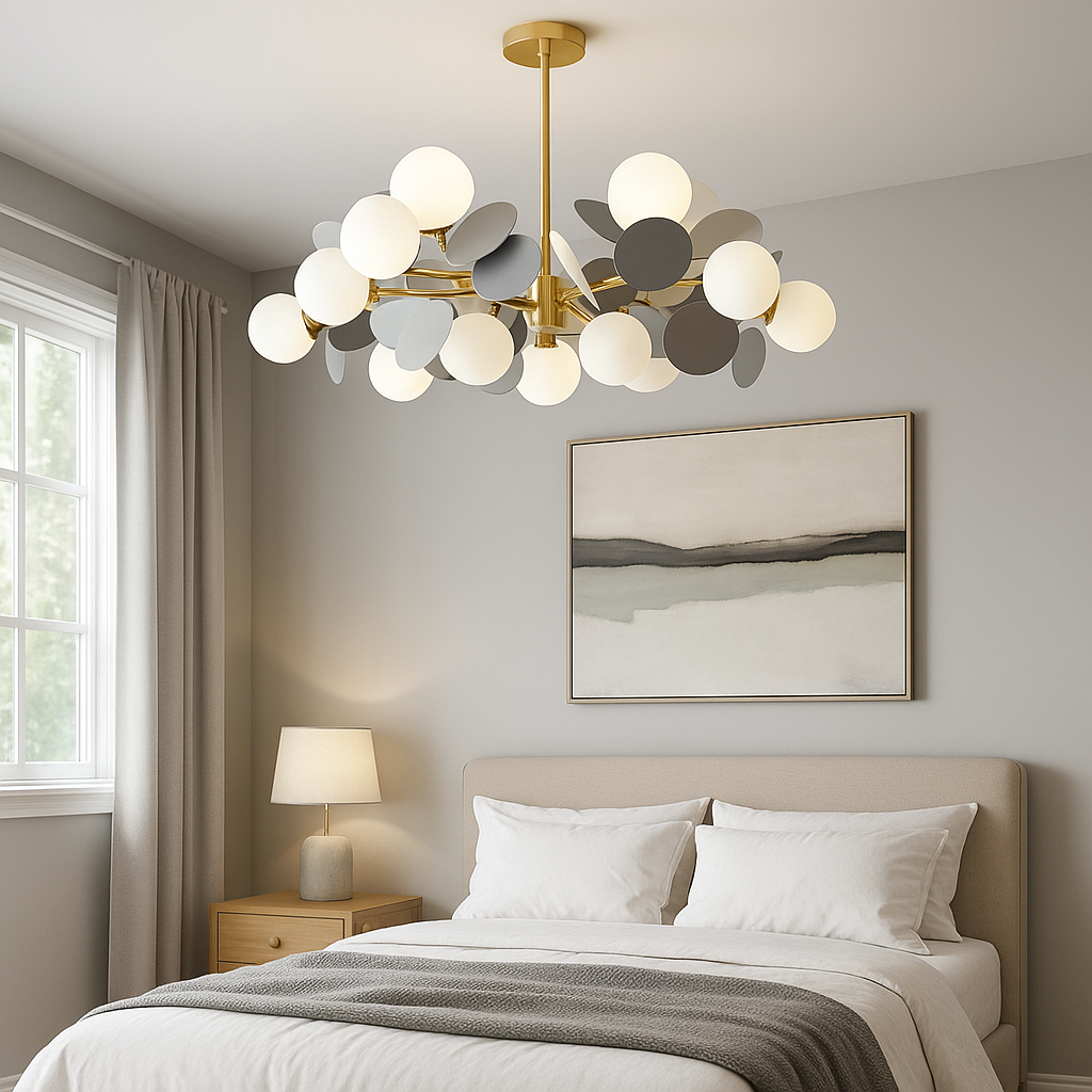 Závěsný lustr SVEN, 15x G9, šedý LED lustr Výchozí název Alessandro Design