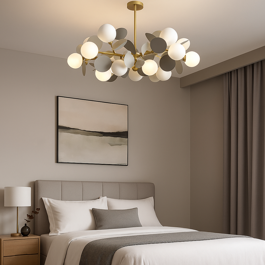 Závěsný lustr SVEN, 15x G9, šedý LED lustr Výchozí název Alessandro Design