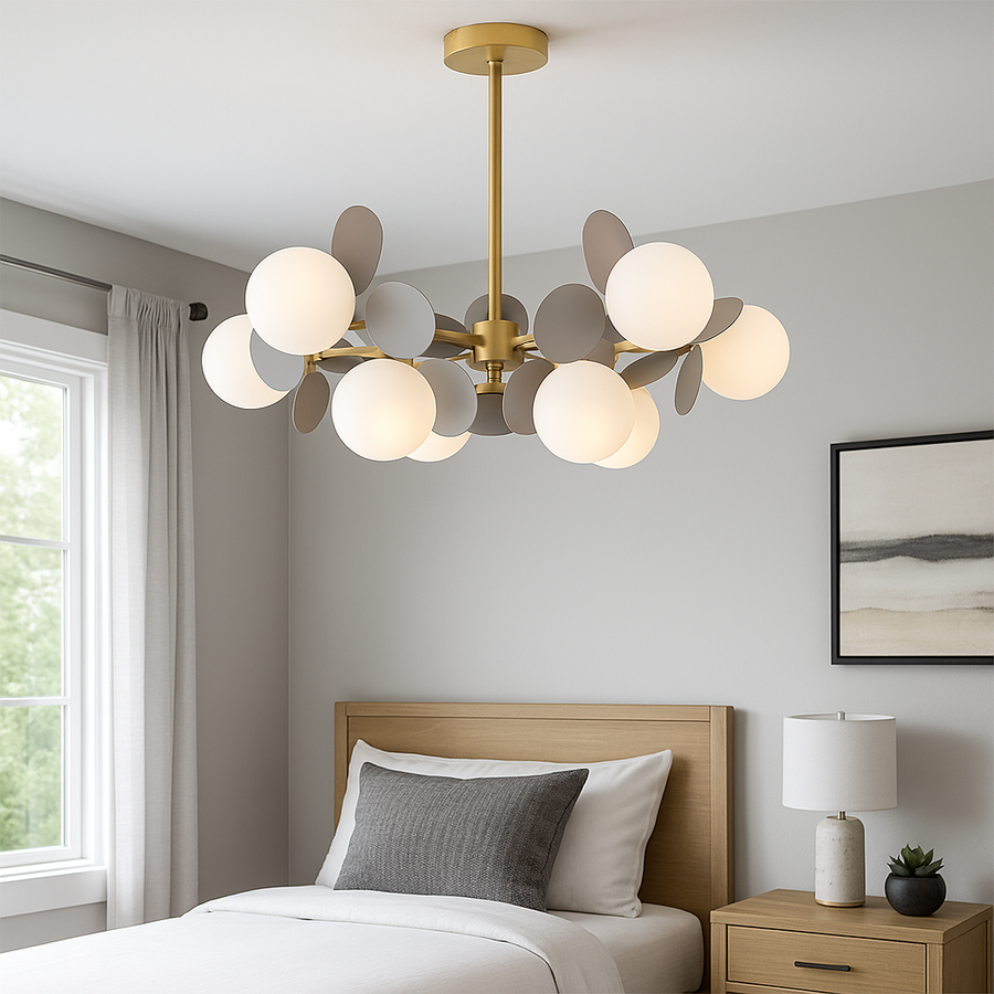 Závěsný lustr SVEN, 15x G9, šedý LED lustr Výchozí název Alessandro Design
