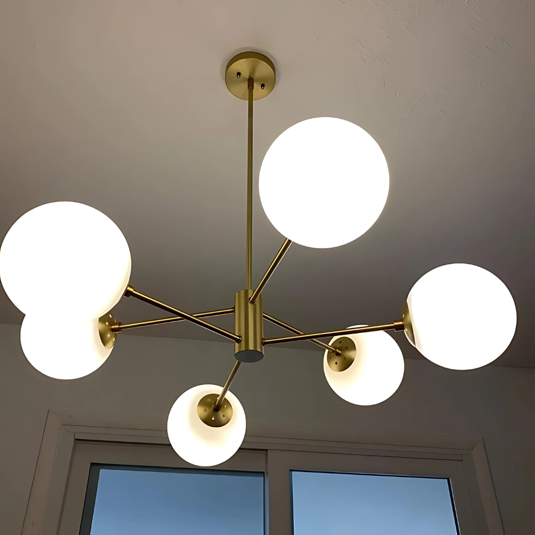 LOFT závěsný lustr, 6x E27, zlaté moderní lustry Výchozí název Alessandro Design