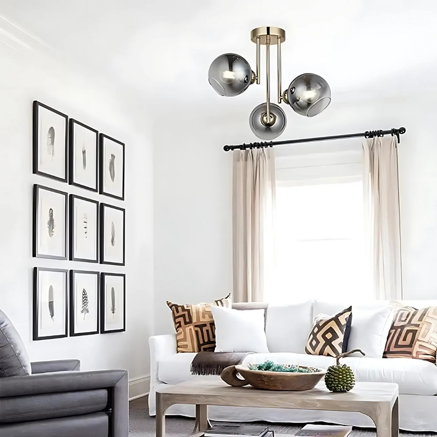 Moderní lustr s žárovkou MODUS, 3x E27, zlatá, kov Moderní lustry Výchozí název Alessandro Design