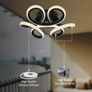 LED lustr VERTEX HELIX, 65W, studené/teplé/neutrální světlo, černé LED lustry Výchozí název Alessandro Design