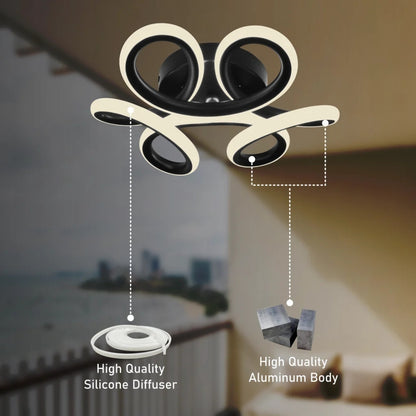LED lustr VERTEX HELIX, 65W, studené/teplé/neutrální světlo, černé LED lustry Výchozí název Alessandro Design