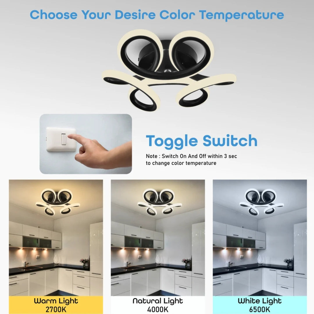 LED lustr VERTEX HELIX, 65W, studené/teplé/neutrální světlo, černé LED lustry Výchozí název Alessandro Design