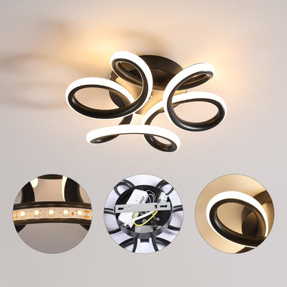 LED lustr VERTEX HELIX, 65W, studené/teplé/neutrální světlo, černé LED lustry Výchozí název Alessandro Design