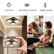 LED lustr VERTEX Tesser 34W, 4 čtverce, studené/teplé/neutrální světlo, černé LED lustry Výchozí název Alessandro Design