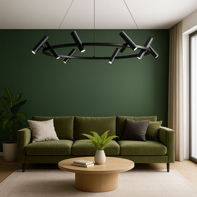 Harman LED lustr, 29W, 8 zdrojů, neutrální světlo, černý