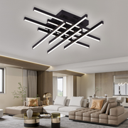 LED lustr s dálkovým ovládáním LINEX, 108W, 8 prvků, studené/teplé/neutrální světlo, stmívatelné, černé LED lustry s dálkovým ovládáním Výchozí název Alessandro Design