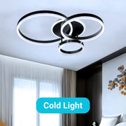 LED lustr s dálkovým ovládáním RIGA LILITH, 68W, 3 kruhy, studené/teplé/neutrální světlo, stmívatelné, černé LED lustry s dálkovým ovládáním Výchozí název Alessandro Design