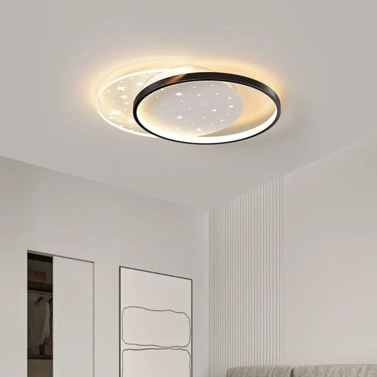 LED lustr s dálkovým ovládáním LUNARO 110W, 2 kruhy, studené/teplé/neutrální světlo, stmívatelné, černá bílá LED lustry s dálkovým ovládáním Výchozí název Alessandro Design