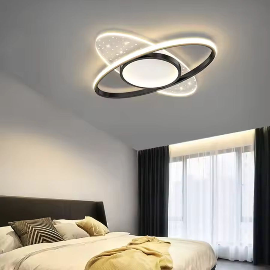 LED lustr s dálkovým ovládáním VARIO 69W, oválný, studené/teplé/neutrální světlo, stmívatelné, černé LED lustry s dálkovým ovládáním Výchozí název Alessandro Design