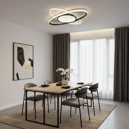 LED lustr s dálkovým ovládáním VARIO 69W, oválný, studené/teplé/neutrální světlo, stmívatelné, černé LED lustry s dálkovým ovládáním Výchozí název Alessandro Design
