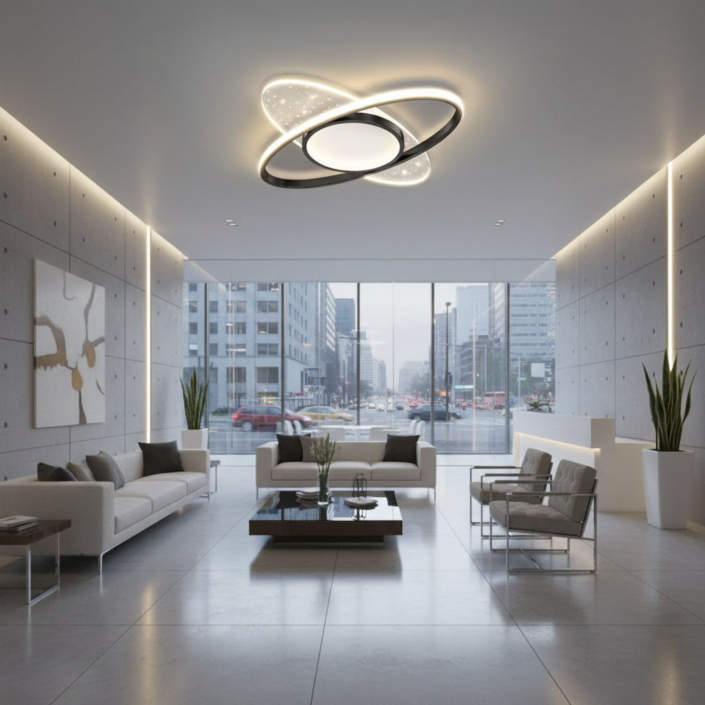 LED lustr s dálkovým ovládáním VARIO 69W, oválný, studené/teplé/neutrální světlo, stmívatelné, černé LED lustry s dálkovým ovládáním Výchozí název Alessandro Design