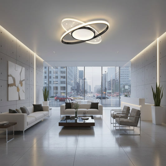 LED lustr s dálkovým ovládáním VARIO 69W, oválný, studené/teplé/neutrální světlo, stmívatelné, černé LED lustry s dálkovým ovládáním Výchozí název Alessandro Design