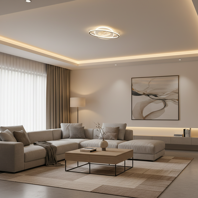LED lustr s dálkovým ovládáním VOLTA 125W, oválný, studené/teplé/neutrální světlo, stmívatelný, černý