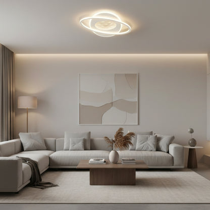 LED lustr s dálkovým ovládáním VOLTA 125W, Ovál, Studené/Teplé/Neutrální světlo, Stmívatelné, Bílý