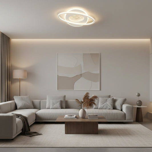 LED lustr s dálkovým ovládáním VOLTA 125W, Ovál, Studené/Teplé/Neutrální světlo, Stmívatelné, Bílý