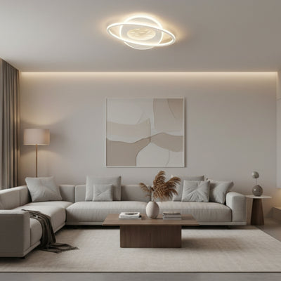 LED lustr s dálkovým ovládáním VOLTA 125W, Ovál, Studené/Teplé/Neutrální světlo, Stmívatelné, Bílý